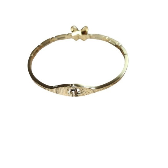 18K Gold-Plated Stainless-Steel Butterfly Bangle - Picture 5 of 7